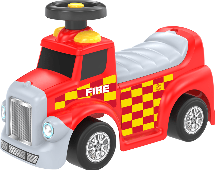 My First Foot to Floor Fire Engine – Multicolour | Toddler Walker Foot to Floor Slider | Hidden Storage Space, Moveable Steering Wheel & Squeaky Horn | Pre - School & Nursery Walking Aid | Ages 1+ (Fire Engine) - Marah Kids