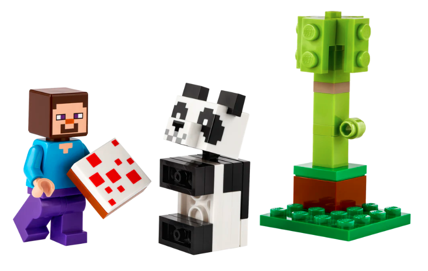 Lego Steve and Baby Panda