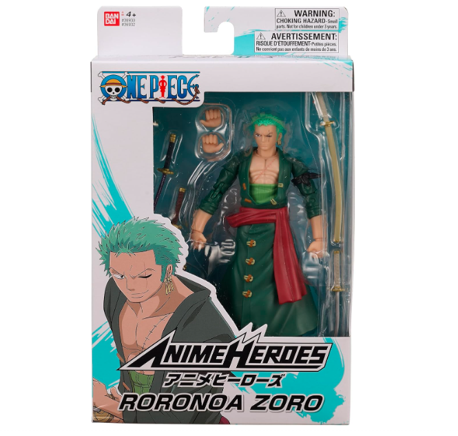 BANDAI One Piece Anime Heroes 6.5 Inches Roronoa Zoro