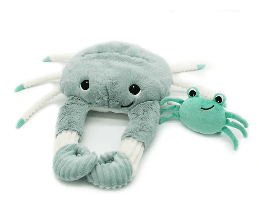 Cassecou Crab Mom & Baby Plush Set – Soft Marine Stuffed Animal Toy Mint - Marah Kids