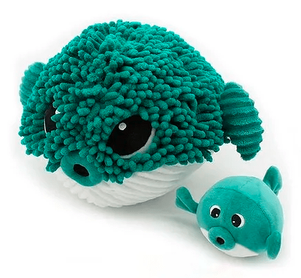 Gobetou Blowfish Mommy & Baby Plush Set – Cute Pufferfish Stuffed Toy - Green - Marah Kids