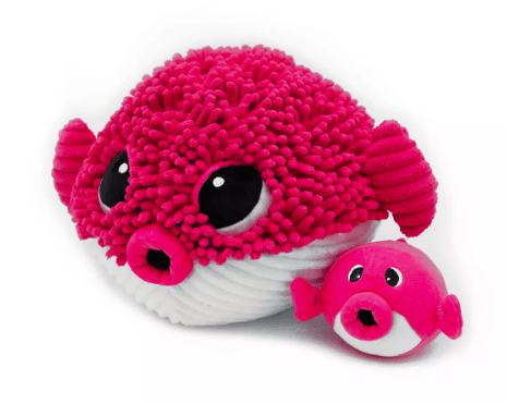 Gobetou Blowfish Mommy & Baby Plush Set – Cute Pufferfish Stuffed Toy - Fuschia - Marah Kids