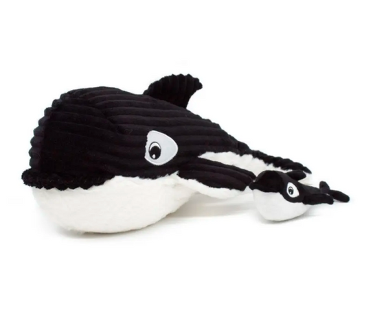 Morfalou Jr. Whale Mom & Baby Plush Set – Huggable Underwater Stuffed Toy Black