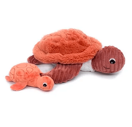 Sauvenou Turtle Mom & Baby Plush Set – Gentle Sea Stuffed Animal Toy Terracotta - Marah Kids