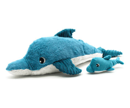 Ptipotos Dolphin Mom & Baby Plush Set – Soft Stuffed Ocean Animal Toy Blue - Marah Kids
