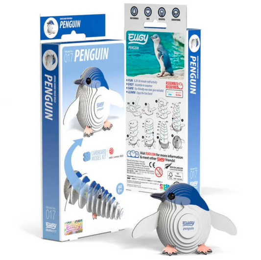 EUGY Penguin 3D Puzzle Kit – Eco-Friendly DIY Animal Toy