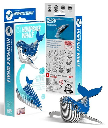 EUGY Humpback Whale 3D Puzzle – Ocean - Themed DIY Puzzle - Marah Kids