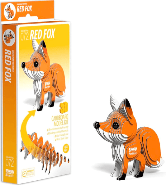 EUGY Red Fox 3D Puzzle – Buildable Forest Fox Craft Toy - Marah Kids
