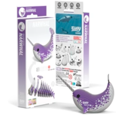 EUGY Narwhal 3D Puzzle – Build Your Own Unicorn of the Sea
