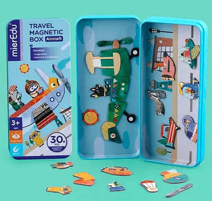 Travel Magnetic Play Box – Aircraft | Portable Aviation - Themed Puzzle - Marah Kids
