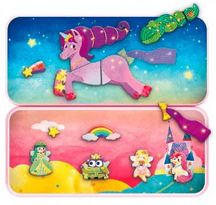 Travel Magnetic Play Box – Unicorns | Magical Portable Puzzle Set - Marah Kids
