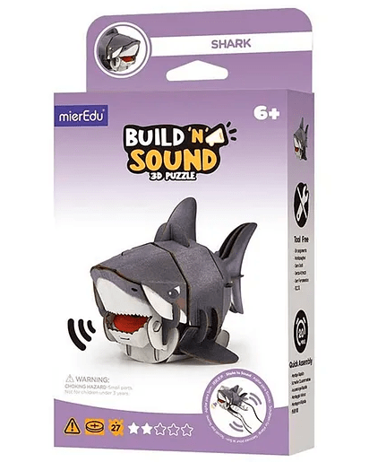 Build 'N' Sound 3D Puzzle – Shark | Interactive Marine Animal Model with Realistic Sounds - Marah Kids