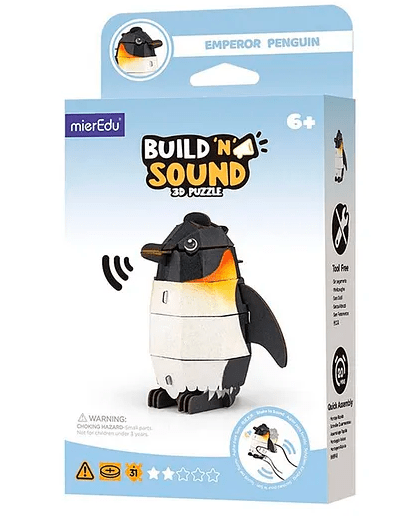 Build 'N' Sound 3D Puzzle – Emperor Penguin | Educational 3D Puzzle with Penguin Calls - Marah Kids