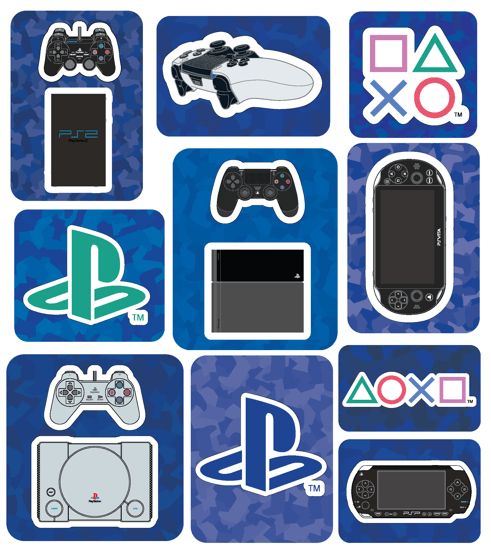SONY PLASTATION PLAY IN CAMO PVC MOULD STICKER - Marah Kids