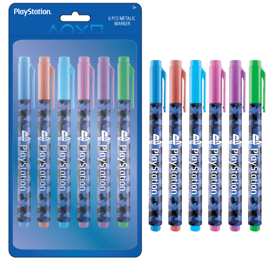 SONY PLASTATION PLAY IN CAMO METALLIC MARKER 6PC SET - Marah Kids