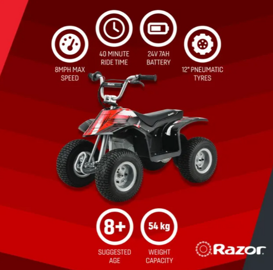 دراجة Razor Dirt Quad سوداء بسرعة 13 كم/ساعة 8+