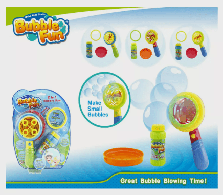 Power Joy Bubble Fun Bubble Wand Set with 2ounce Bubble Solution - Marah Kids