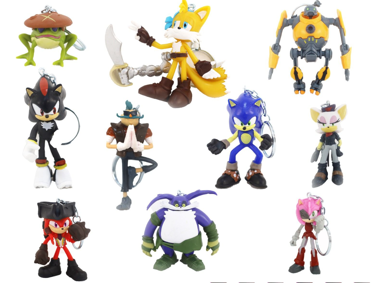 Sonic Figure Key Chain Blister Pack 2.5-Inches 10Asst