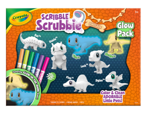 Crayola Scribble Scrubbie Pets Dinosaur Glow Combo Pack, Dinosaur Toys For Kids, Ages 3+