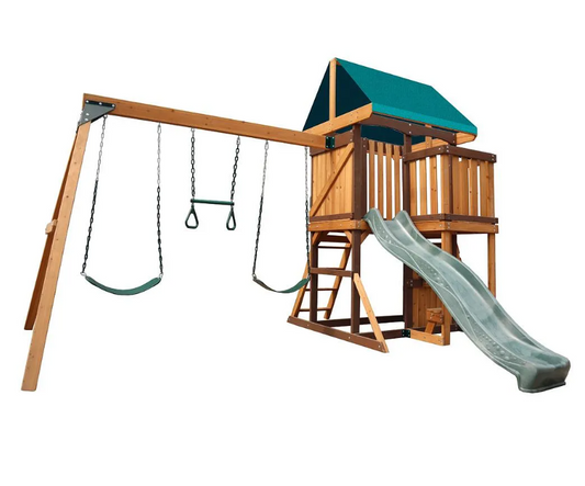 Mount Peak - Logan Swing Set & Playhouse with balcony