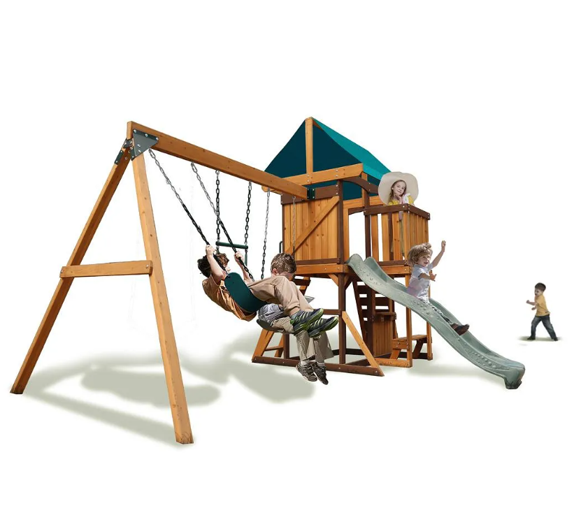 Mount Peak - Logan Swing Set & Playhouse with balcony