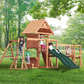 Mount Peak - Double Decker Everest Swing Set  & Playhouse with wooden roof