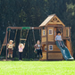 Mount Peak -Kazbek Swing Set & 2 level Play House with wooden roof