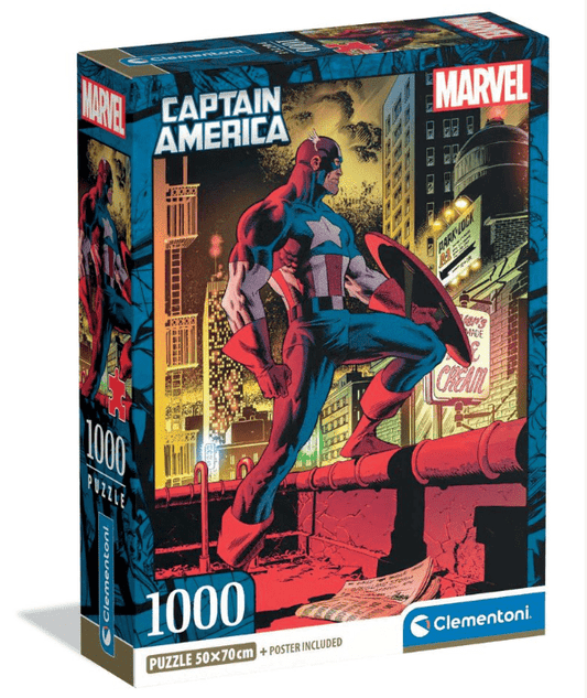 Clementoni Puzzle HQC Marvel Captain America+Poster 1000-pieces