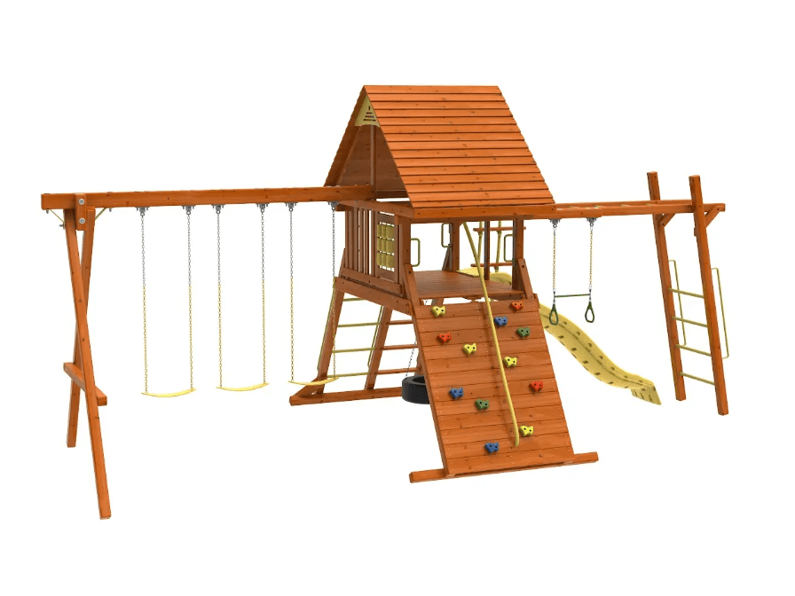 Kiddoro - Discovery Den With Monkey Bars Swing Set - Marah Kids