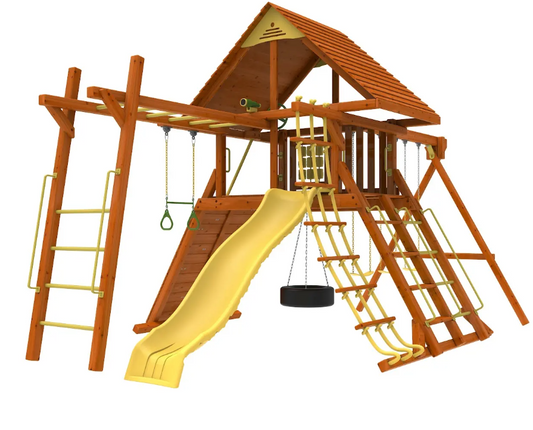 Kiddoro - Discovery Den With Monkey Bars Swing Set