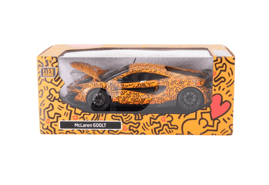 D - Power 1:32 Die - Cast McLaren 600LT Keith Haring Edition Orange with Lights & Sound - Marah Kids