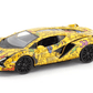 D - Power 1:32 Die - Cast Lamborghini Sian FKP 37 Keith Haring Edition Yellow with Lights & Sound - Marah Kids