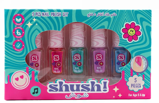 Shush 5 Pcs Nail Polish Set - Marah Kids