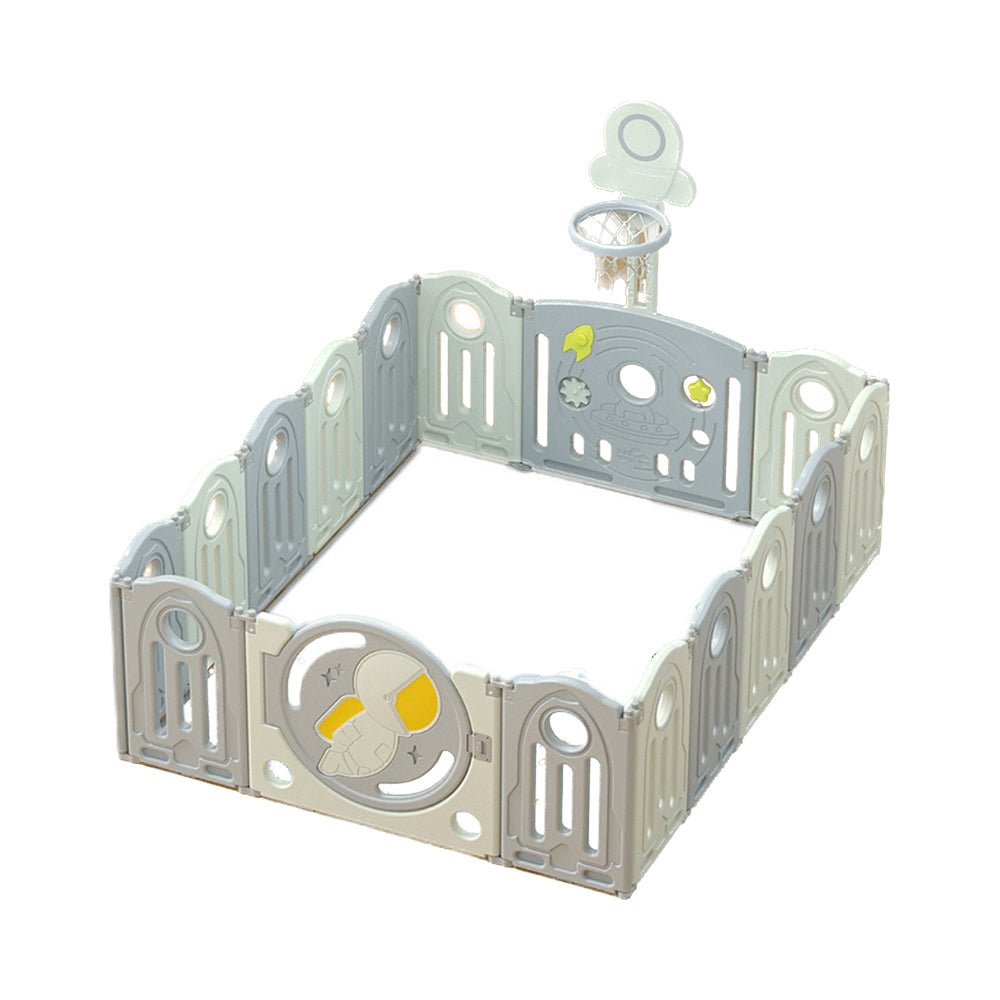 Kids Astronaut Playpen - W/ Basketball Hoop - 16 pcs - Marah Kids