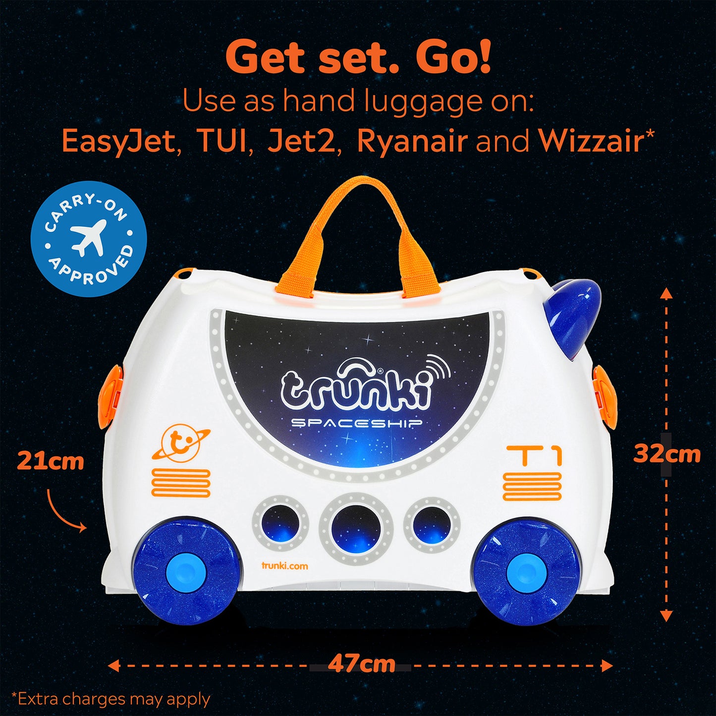Trunki Ride-On Suitcase Skye Spaceship | 3–4 Years