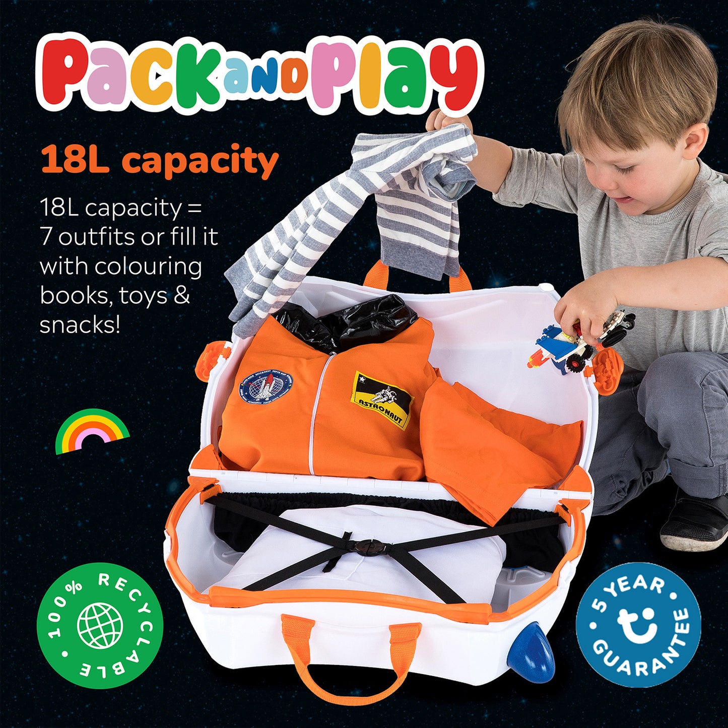 Trunki Ride-On Suitcase Skye Spaceship | 3–4 Years