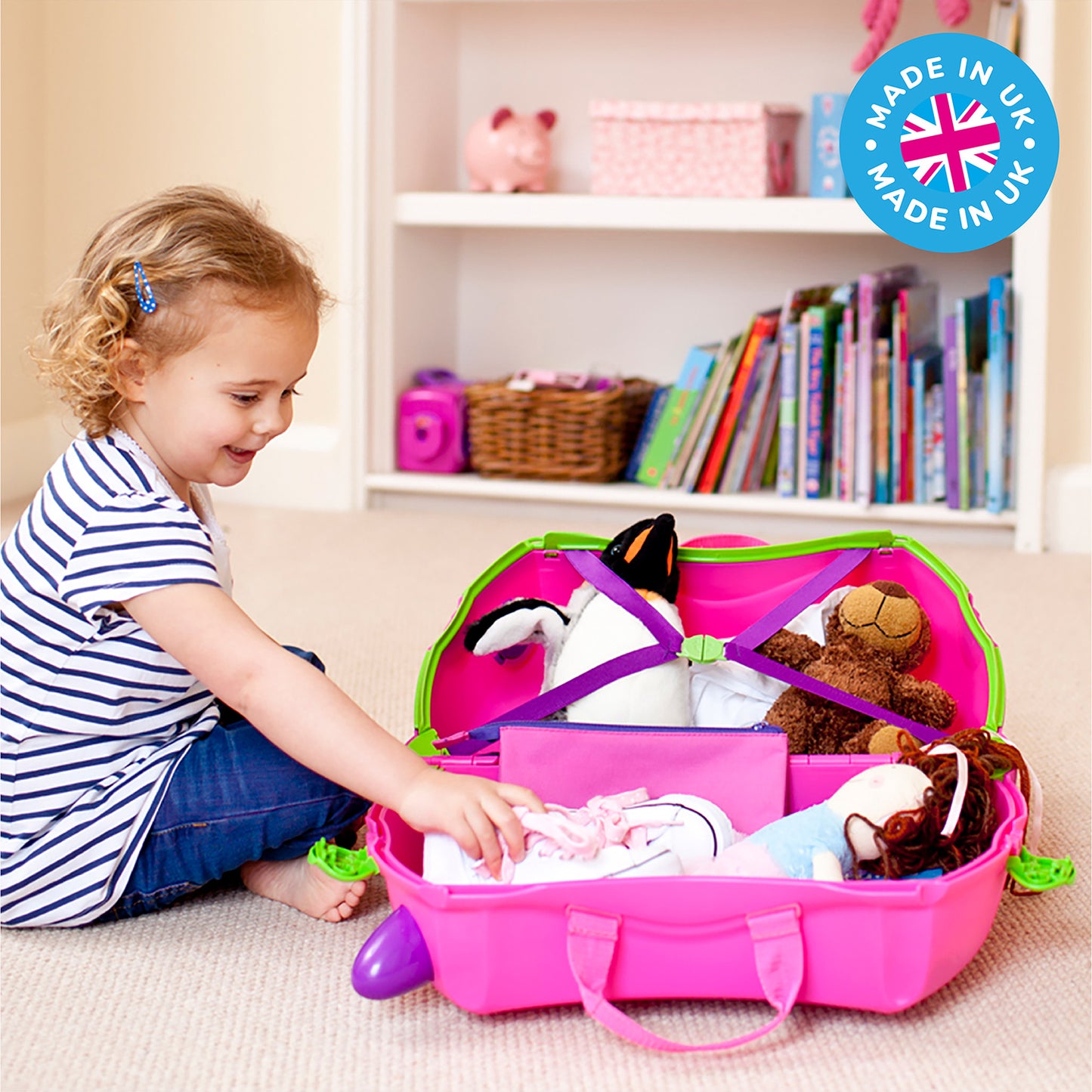 Trunki Ride-On Suitcase for Kids | Pink Trixie, Ideal Gift Age 3