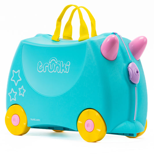 Trunki Ride-On Suitcase - Una Unicorn: Teal Toy Gift for 3-4 Year Old Girls