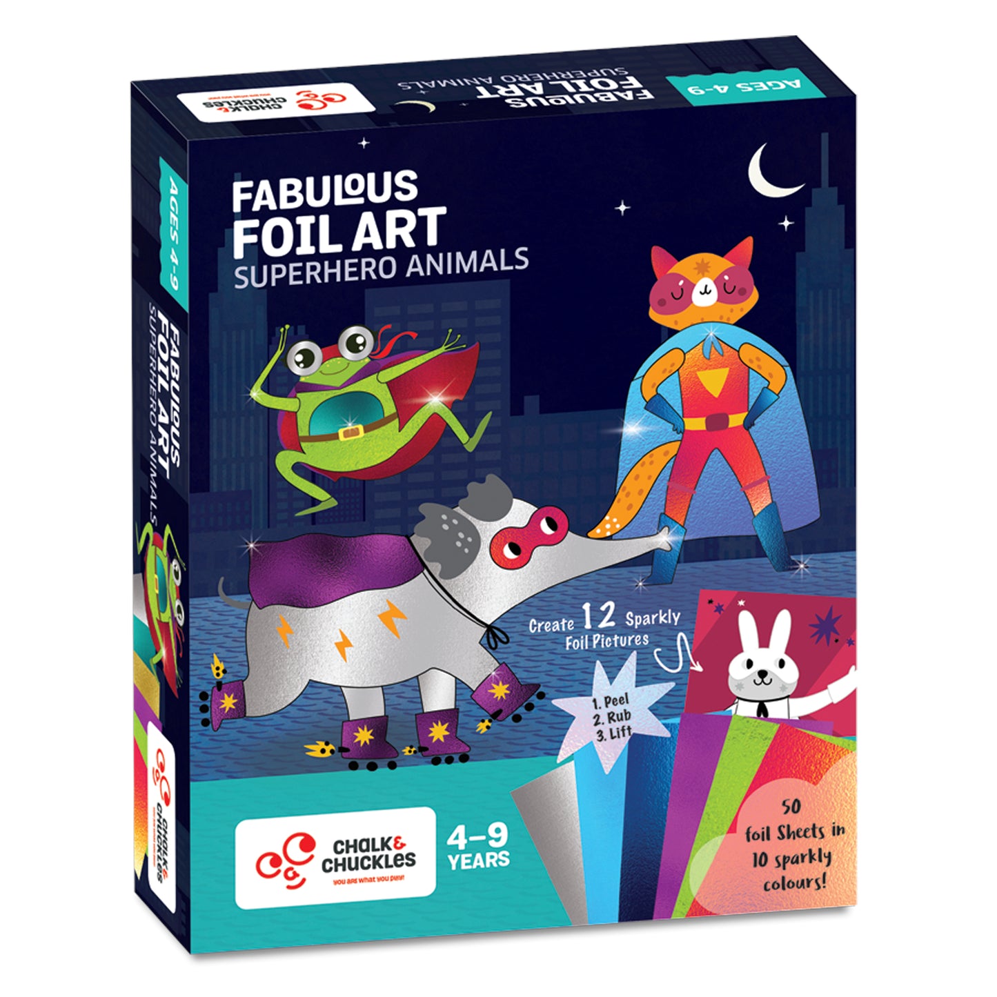 Chalk & Chuckles - Fabulous Foil Art-Superhero Animals