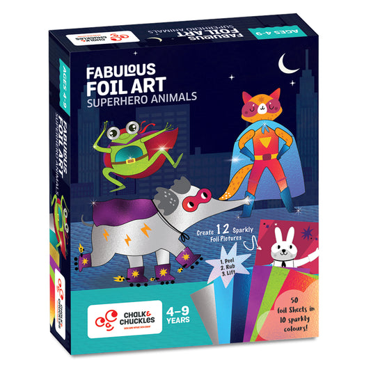 Chalk & Chuckles - Fabulous Foil Art-Superhero Animals