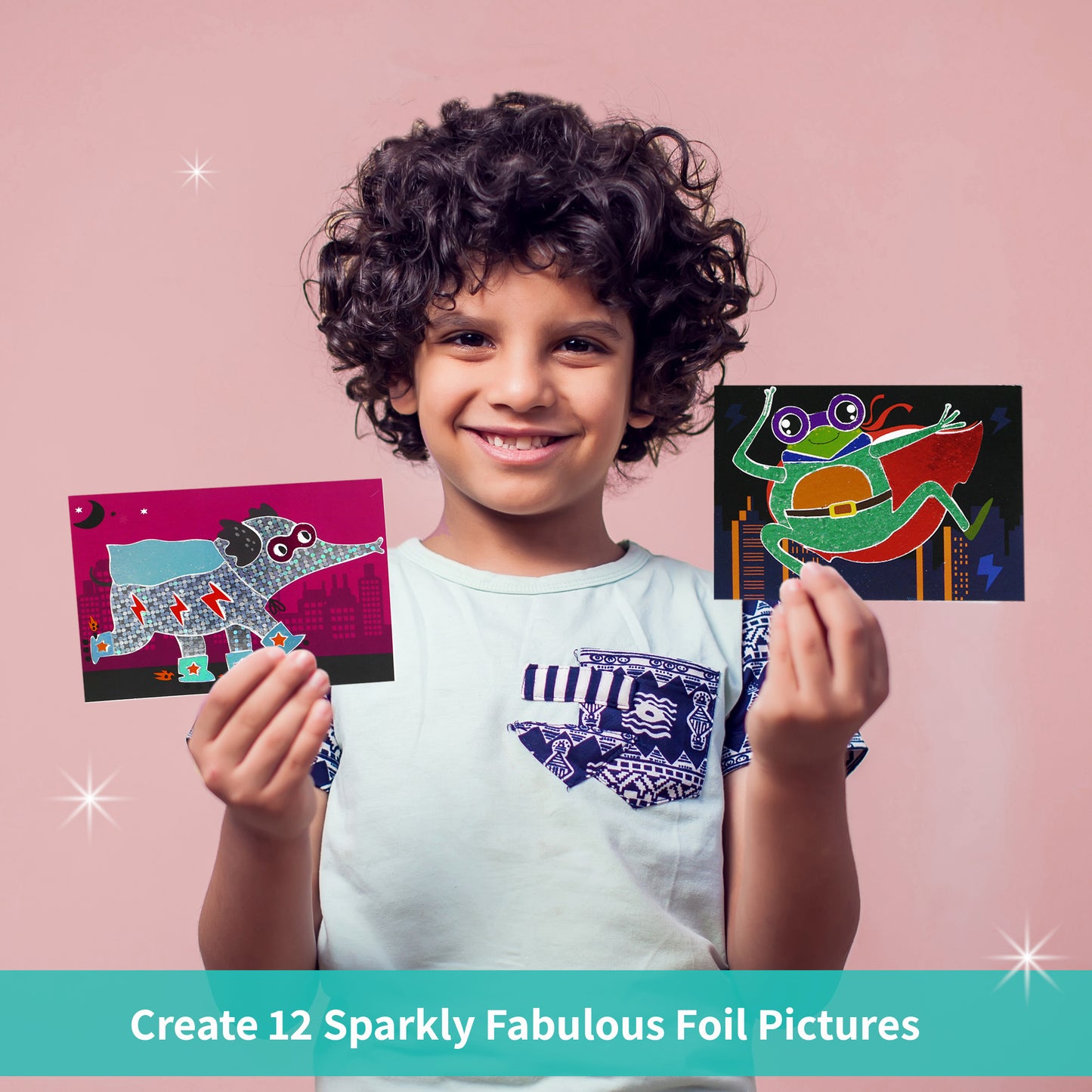 Chalk & Chuckles - Fabulous Foil Art-Superhero Animals