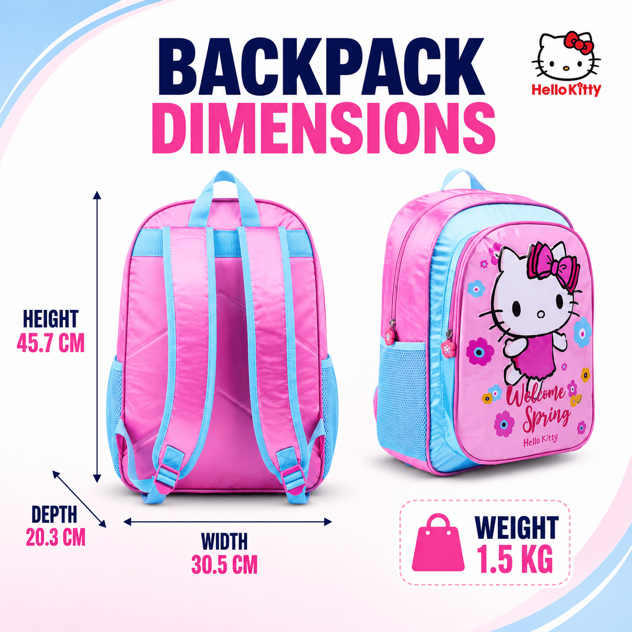 Sanrio Hello Kitty Welcom Spring 5In1 Backpack Set 16 - Marah Kids