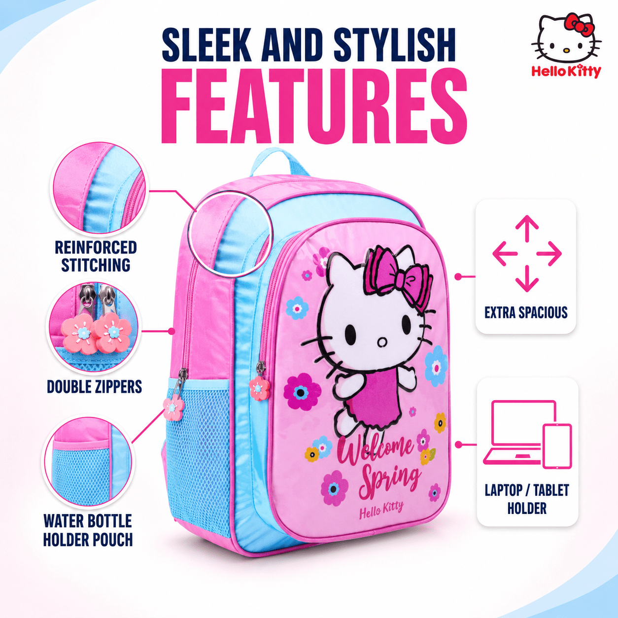 Sanrio Hello Kitty Welcom Spring 5In1 Backpack Set 16 - Marah Kids