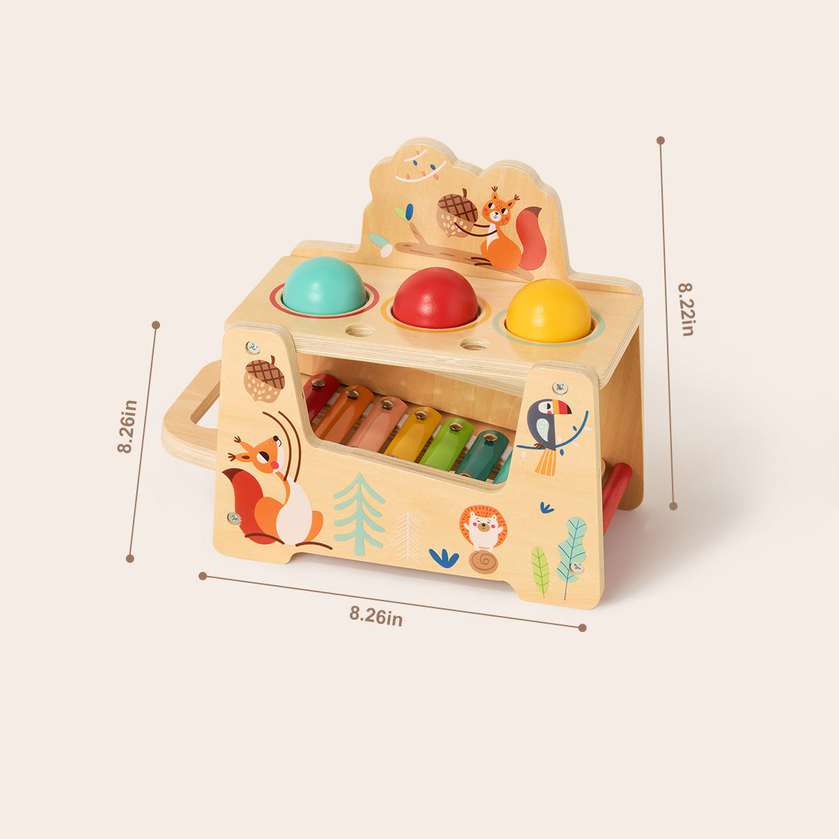 Tooky Toys Pound & Tap Bench wooden role play toy set - view 2 | Marah Kids