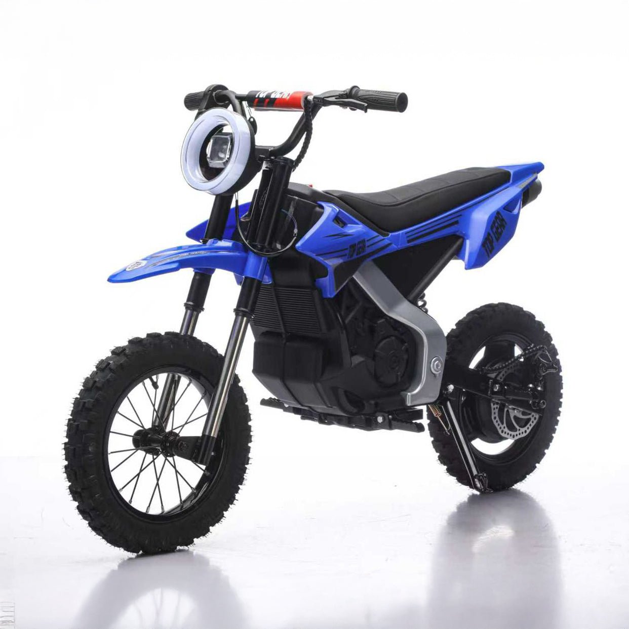 Top Gear TG 580 | 36V Electric Dirt Bike for Kids – 500W Motor, Air Wheels, Disc Brake, Bluetooth & Key Start - Blue - Marah Kids