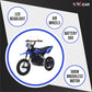 Top Gear TG 580 | 36V Electric Dirt Bike for Kids – 500W Motor, Air Wheels, Disc Brake, Bluetooth & Key Start - Blue - Marah Kids
