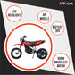 Top Gear TG 580 | 36V Electric Dirt Bike for Kids – 500W Motor, Air Wheels, Disc Brake, Bluetooth & Key Start - Red - Marah Kids