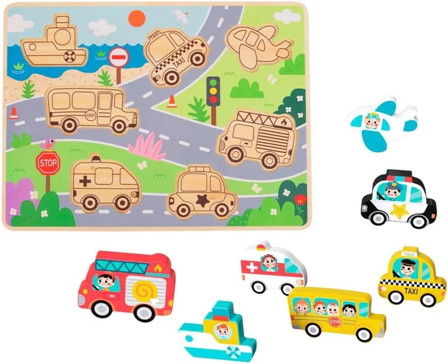 TOOKY TOY Chunky Puzzle - Transportation - Marah Kids