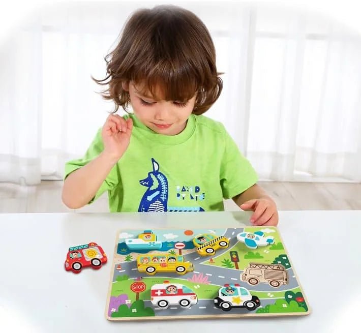 TOOKY TOY Chunky Puzzle - Transportation - Marah Kids