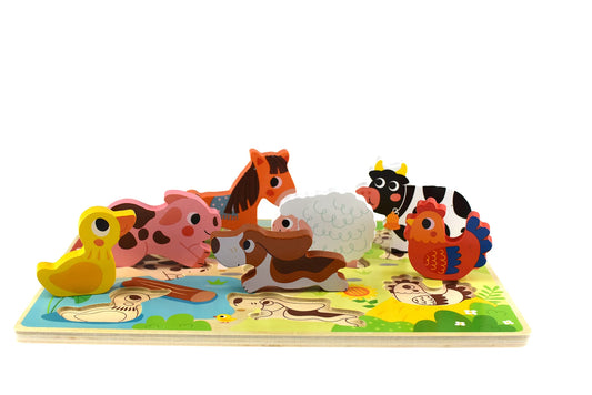 TOOKY TOY Chunky Puzzle - Farm - Marah Kids
